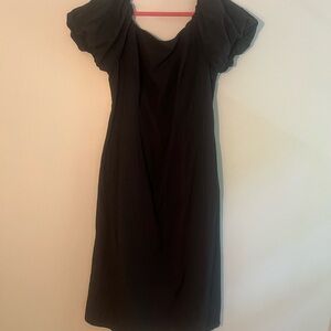 a new day Shirred Midi Dress with Puff Sleeves